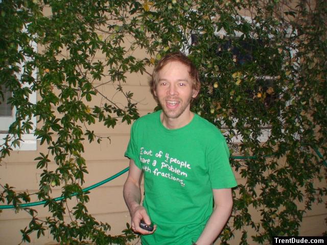 beard and green t-shirt