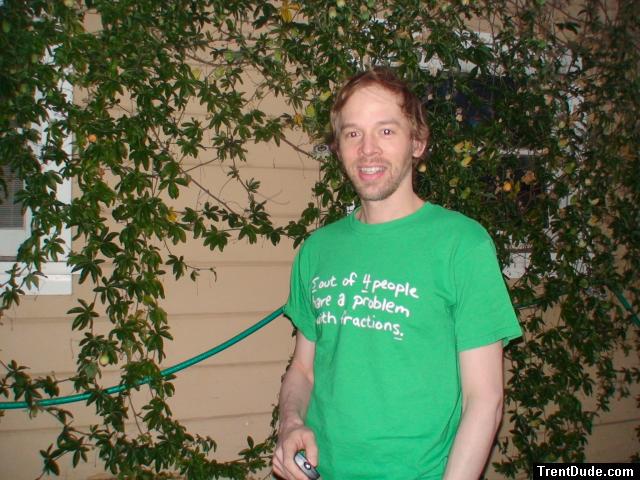 beard and green t-shirt