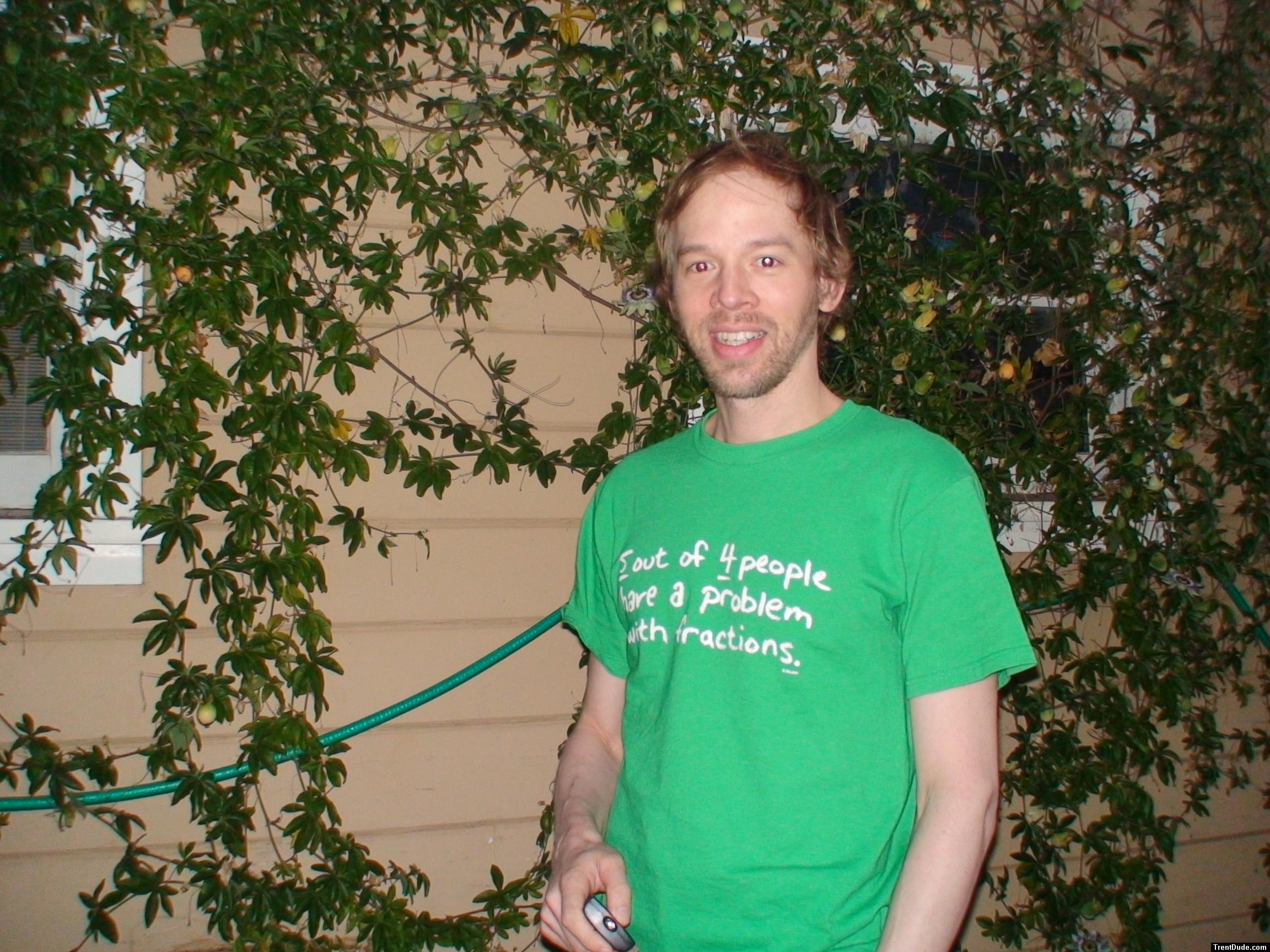 beard and green t-shirt