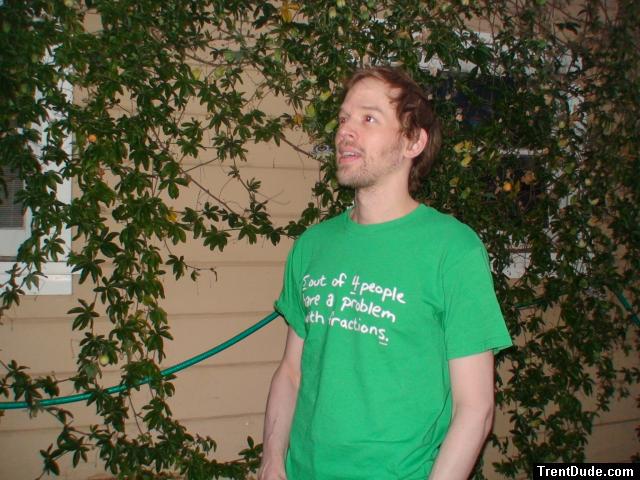 beard and green t-shirt
