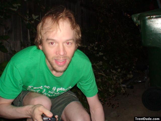 beard and green t-shirt