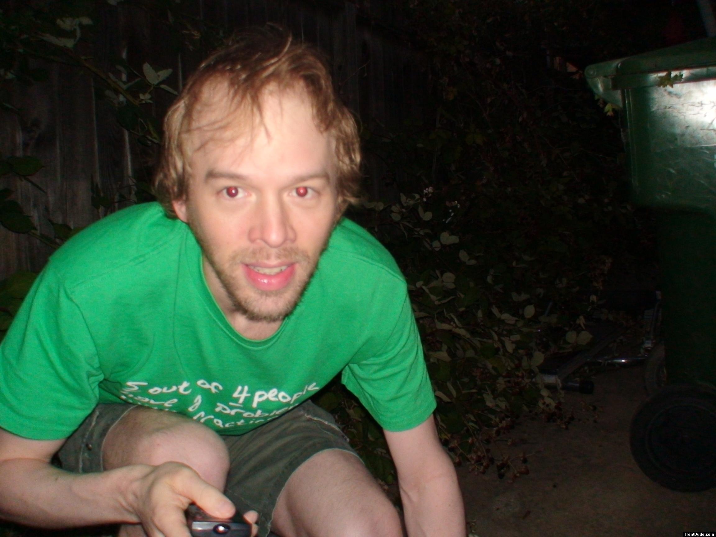 beard and green t-shirt
