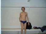 Blue speed / red stripe morning swim