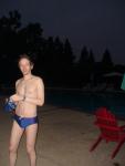 Blue speed / red stripe morning swim