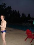 Blue speed / red stripe morning swim
