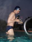 Blue speed / red stripe morning swim (unshaven)