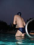 Blue speed / red stripe morning swim