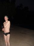 Black speedo , night time swim