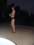 Black speedo , before a night time swim