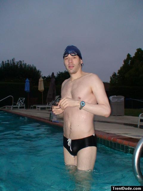 Black speedo , morning swim