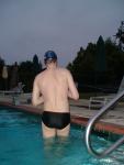 Black speedo , morning swim (rear)