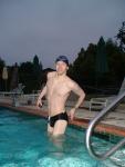 Black speedo , morning swim