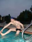 Black speedo , morning swim (stretch) legs