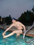Black speedo , morning swim (stretch) legs