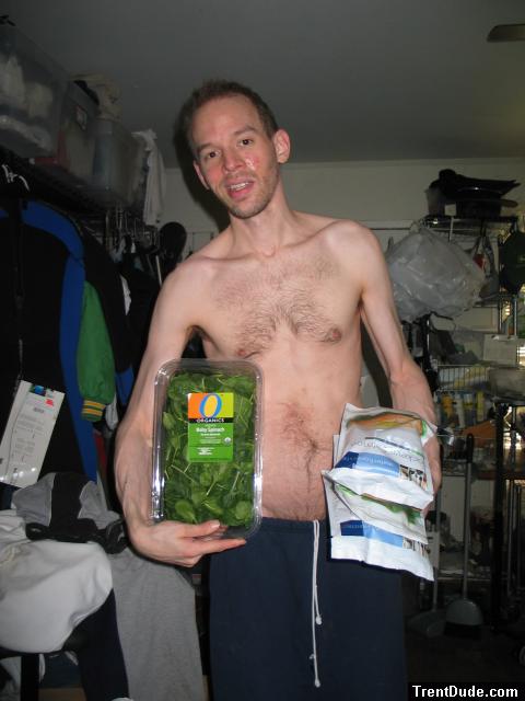 Salmon and spinach salads