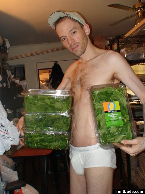 Organic spinach and Calvin Klein underwear