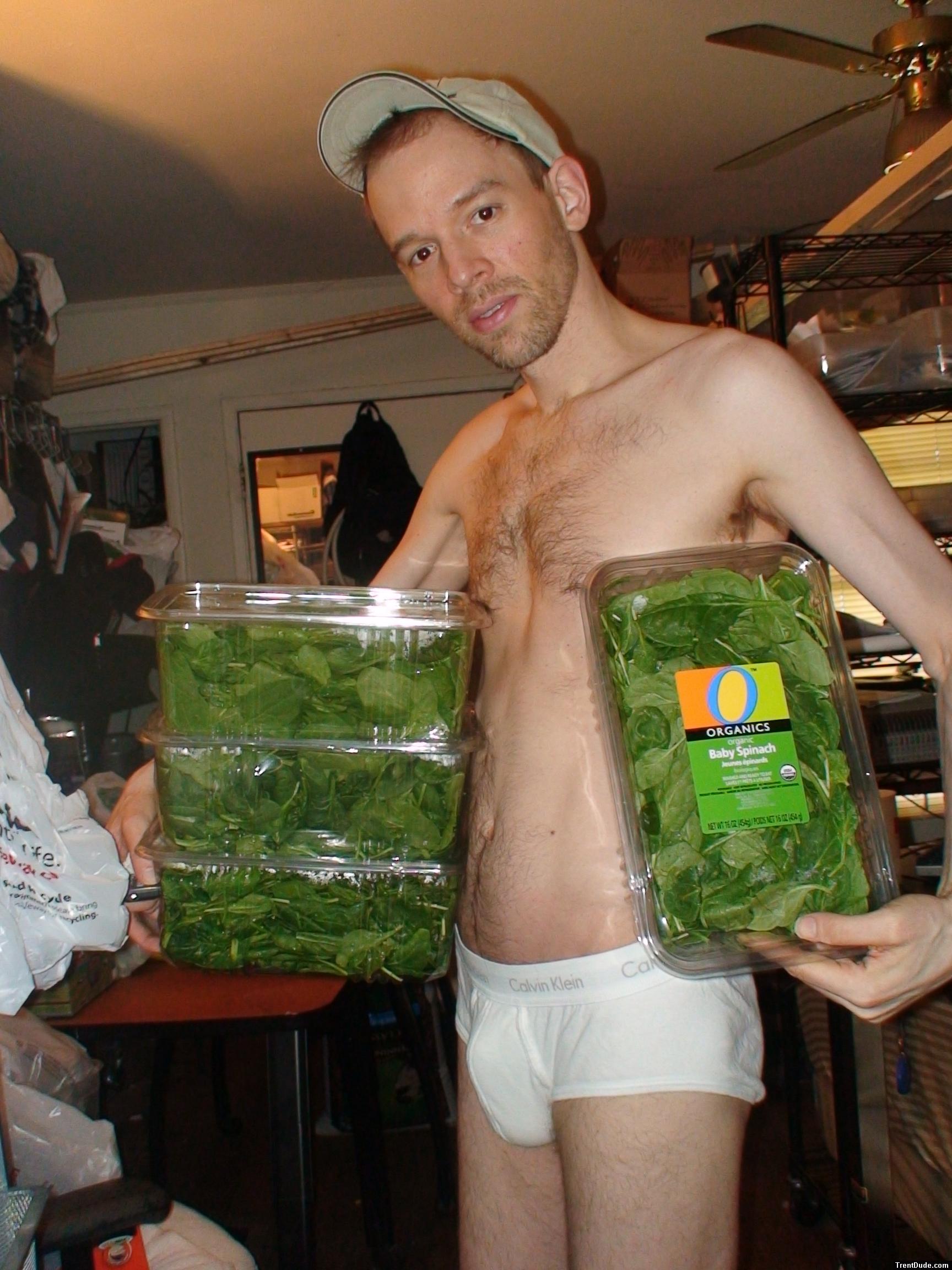 Organic spinach and Calvin Klein underwear