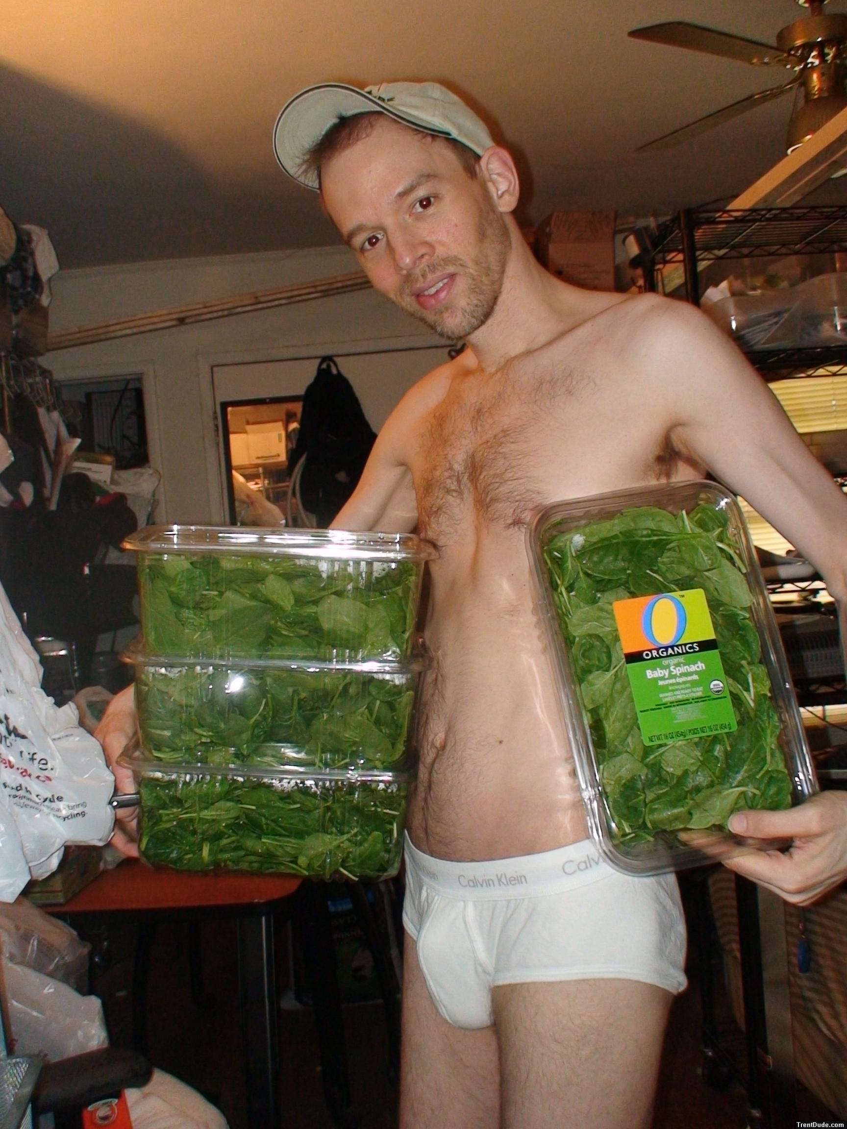 Organic spinach and Calvin Klein underwear