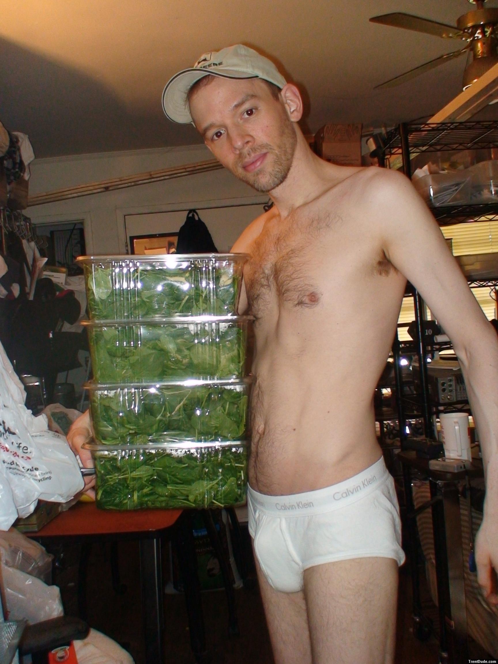 Organic spinach and Calvin Klein underwear