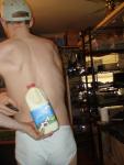 Grade a Raw Whole Milk and white underwear