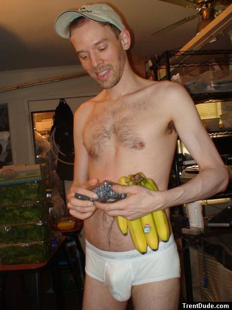 Hairy chest and bananas
