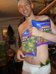 Broccoli and Chilli peppers in white Calvin Klein underwear