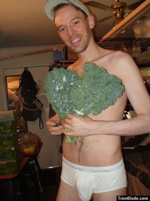 Bulging specimen of organic kale