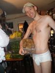 Bulging basket of plump kiwis, in underwear