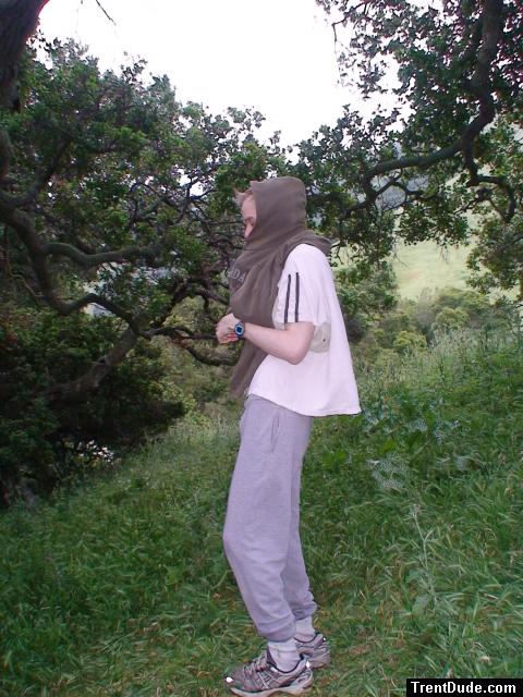 Outdoor sweats photoshoot near a tree