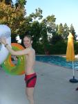 Red speedo jammer, and flotation tubes