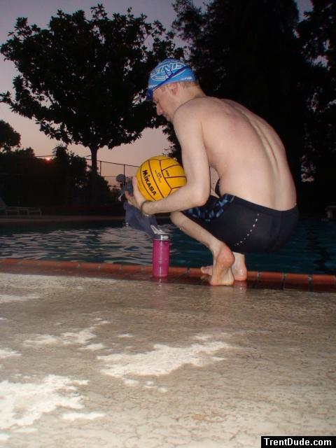 Black Nike Jammer and water polo ball