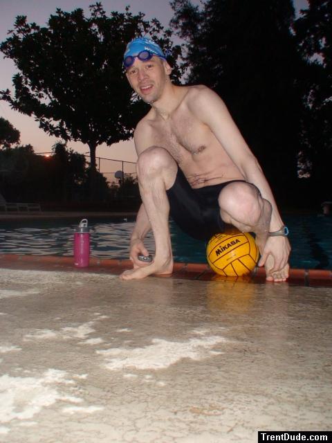 Black Nike Jammer and water polo ball (bulge)