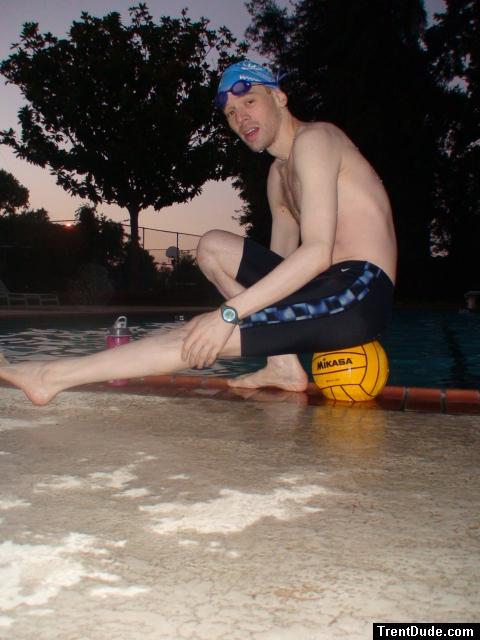 Black Nike Jammer and water polo ball