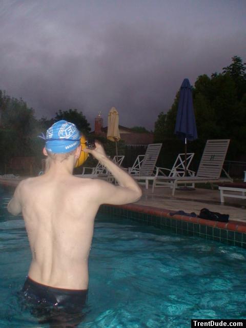 Black Nike Jammer and water polo ball