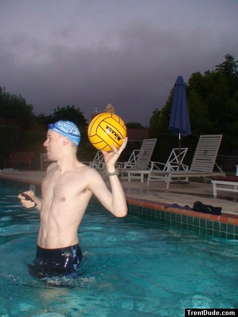 Black Nike Jammer and water polo ball