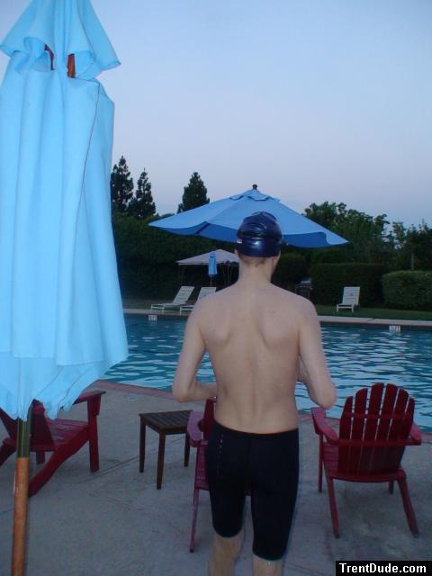 Swim jammer that is ripped in rear