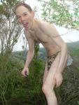 tarzan yell in a Camouflage loin cloth
