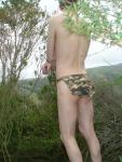 Standing guard in a Camouflage loin cloth