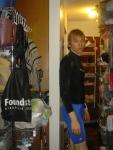 Trent with Body glove aqua top, Speedo aqua pants. Right side