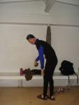 Wetsuit in the locker room