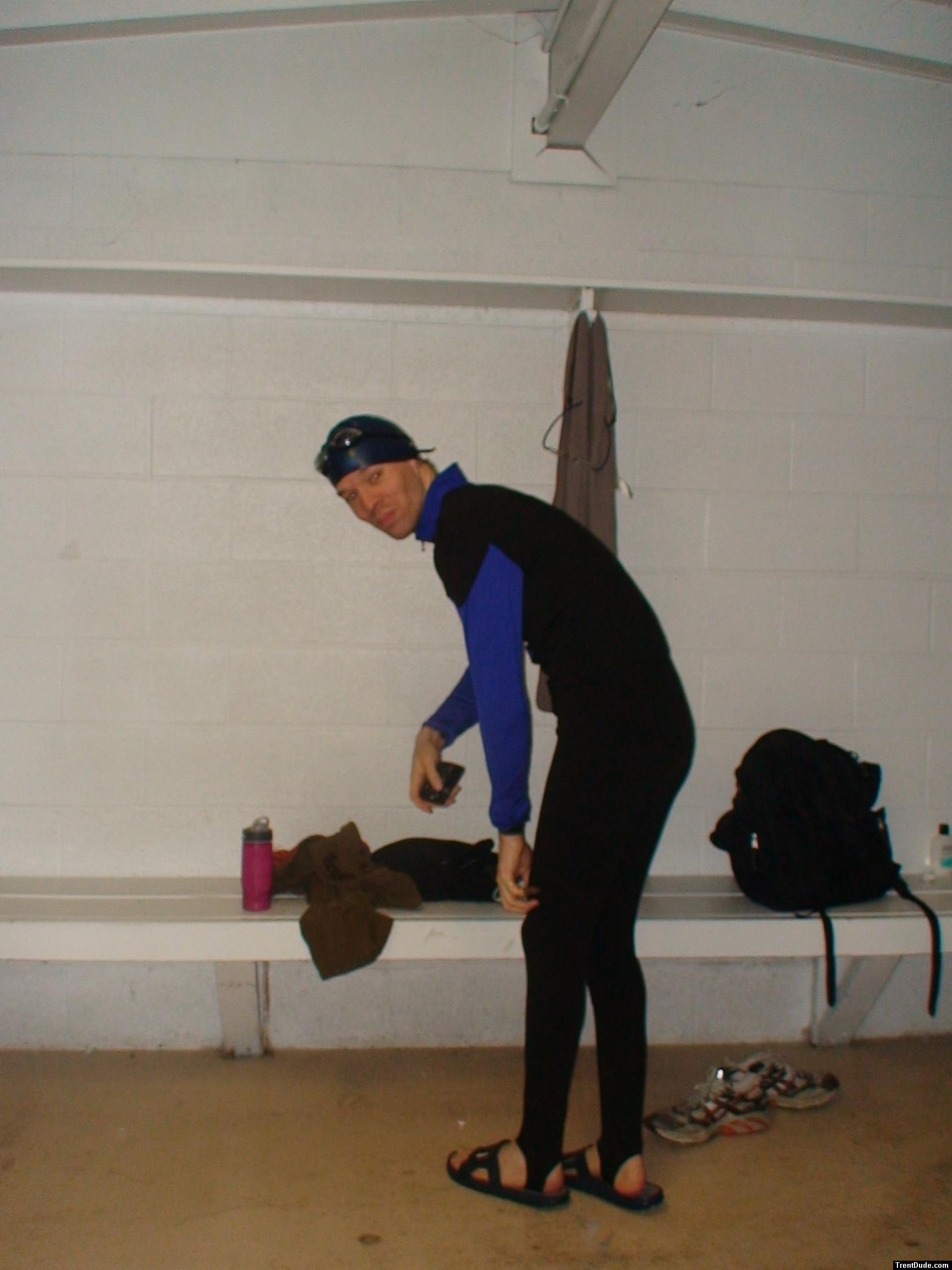 Wetsuit in the locker room