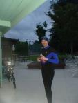 Aeroskin California wetsuit and breakfast drink