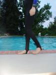 Feet in a wetsuit