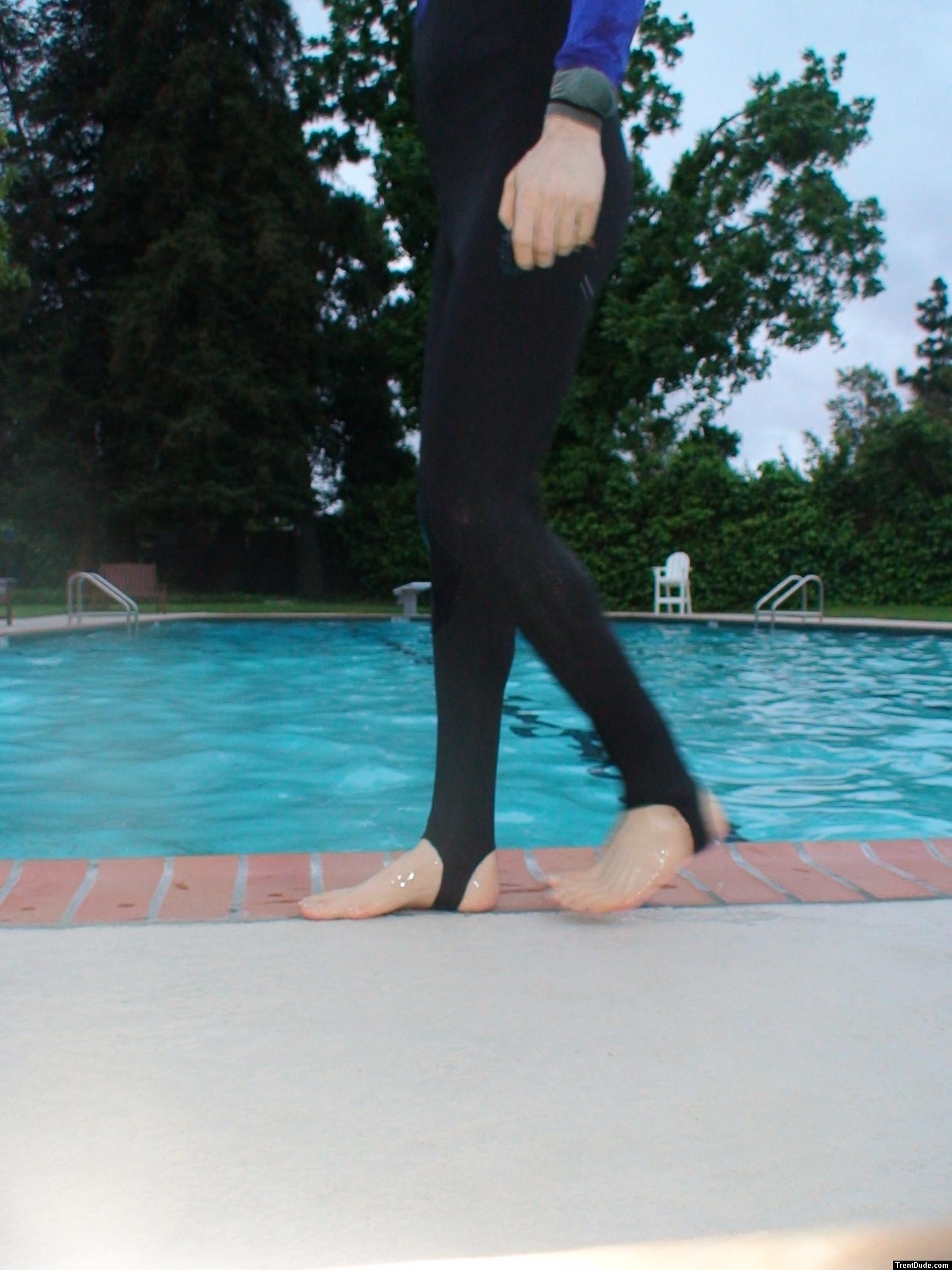 Feet in a wetsuit