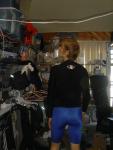 Trent with Body glove aqua top, Speedo aqua pants. - back side