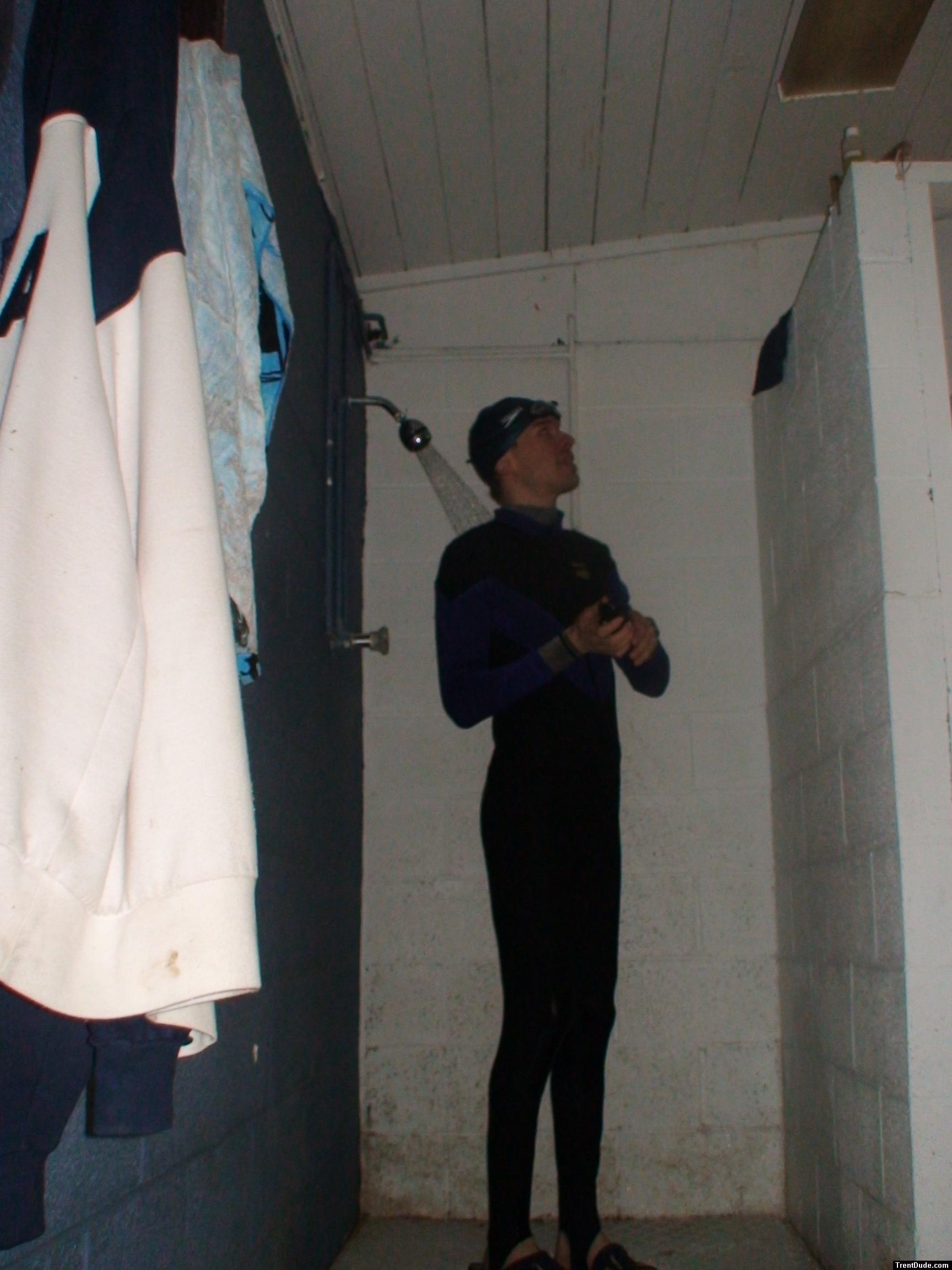 rinsing the jumpsuit