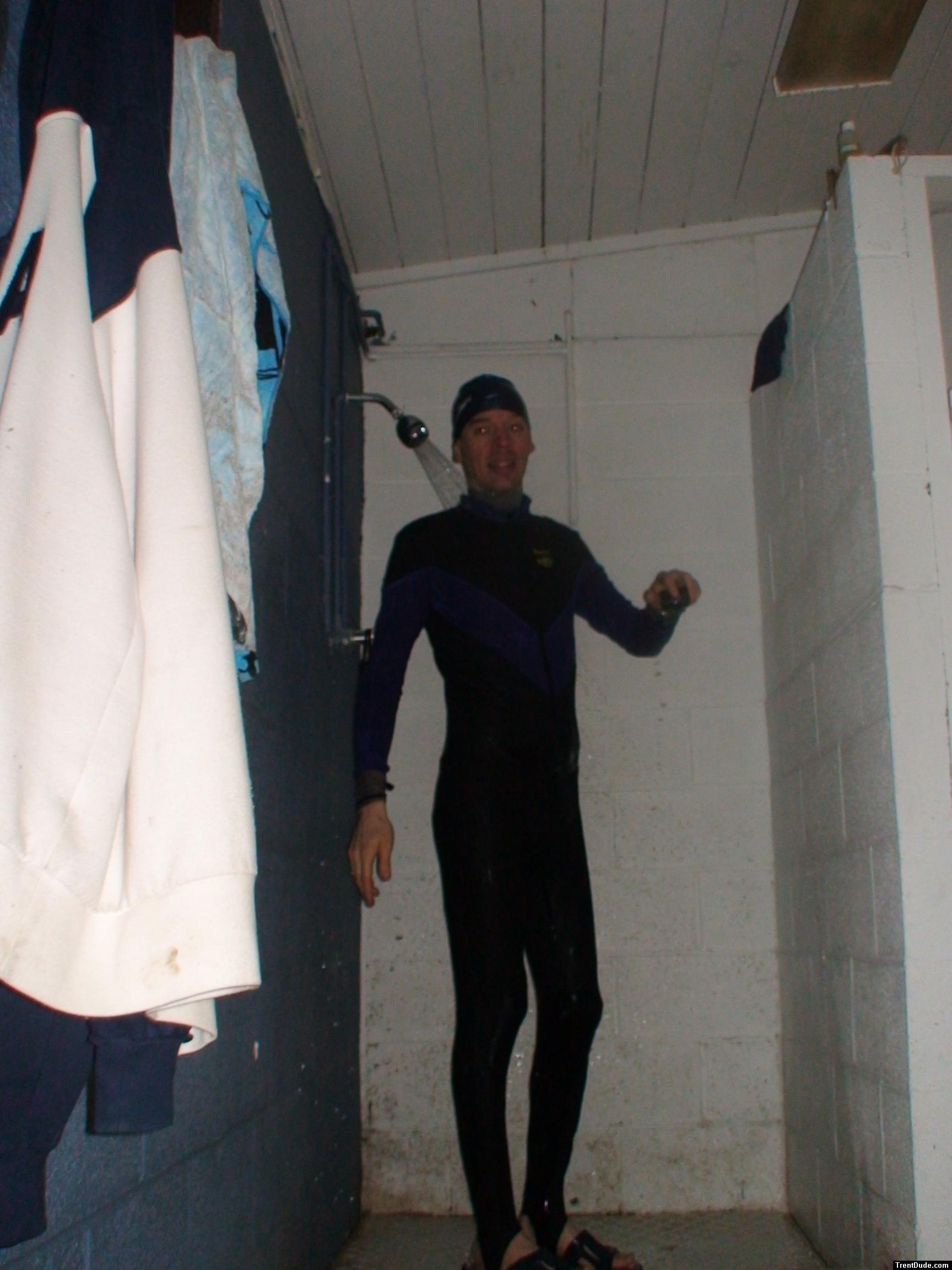 rinsing the jumpsuit