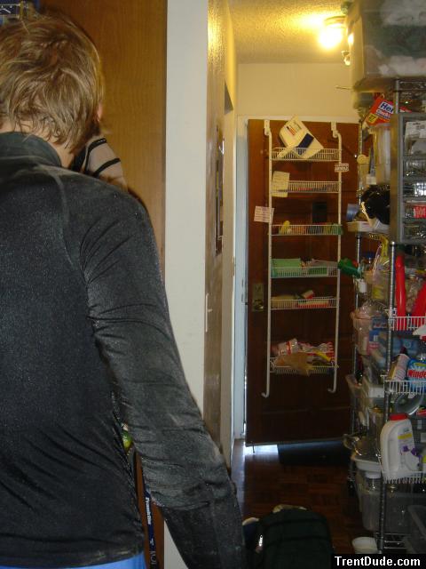 Trent with Body glove aqua top, Speedo aqua pants. - walking