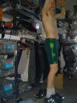 Green Nike swim trunks