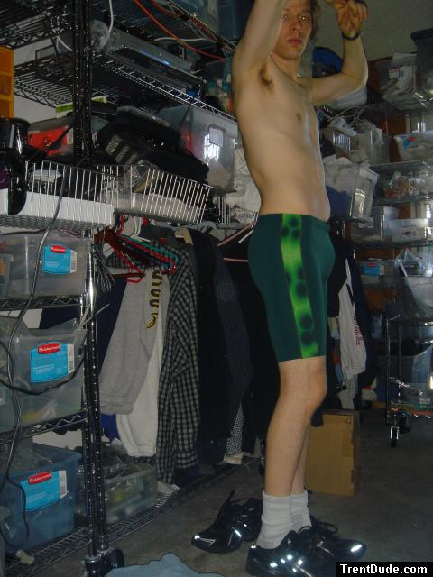 Green Nike swim trunks